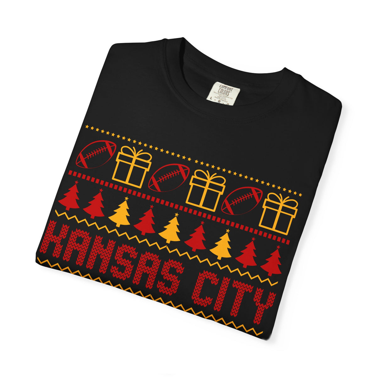 Kansas City Football Christmas Comfort Colors Tee
