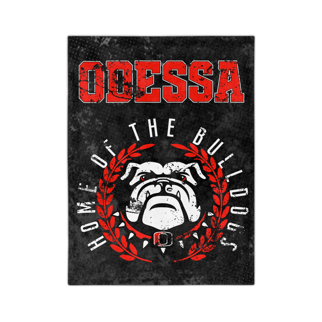 Odessa Bulldogs Velveteen Throw Blanket — "Home of the Bulldogs" Microfiber Cozy Throw
