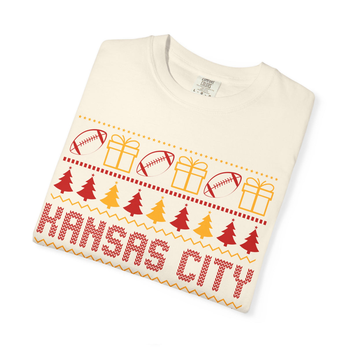 Kansas City Football Christmas Comfort Colors Tee