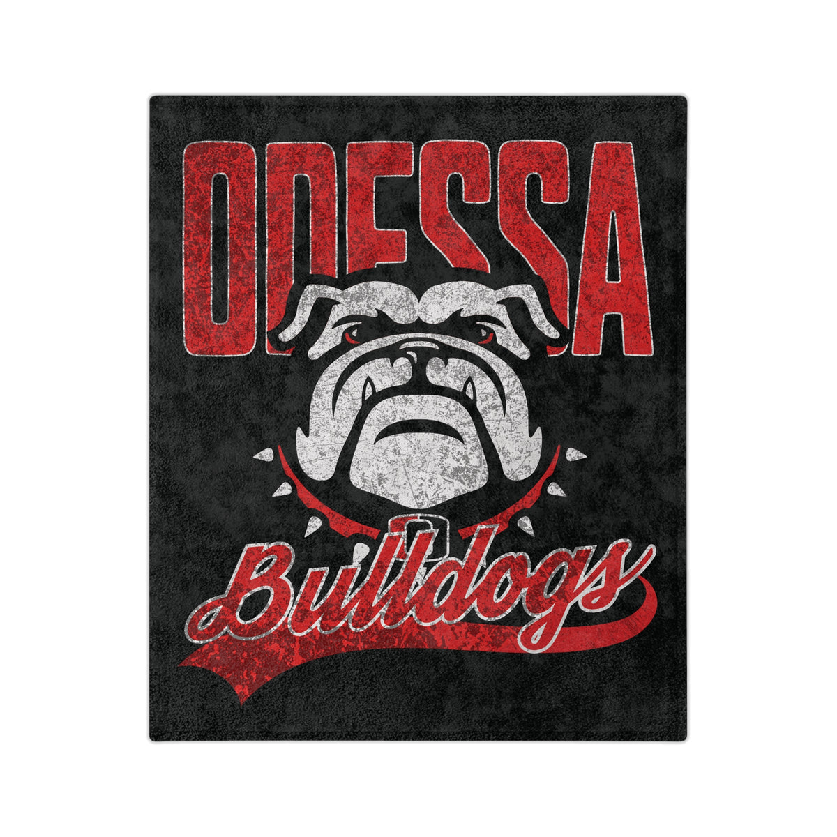 Odessa Bulldogs Mascot Blanket | Velveteen Microfiber Blanket