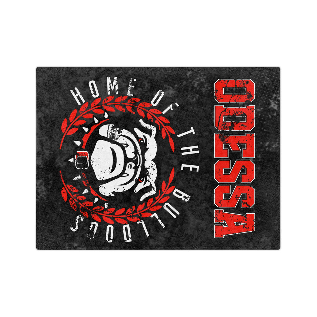 Odessa Bulldogs Velveteen Throw Blanket — "Home of the Bulldogs" Microfiber Cozy Throw