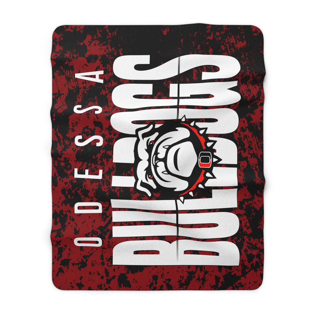 Odessa Bulldogs Sherpa Fleece Blanket | Bulldog Mascot Team Throw