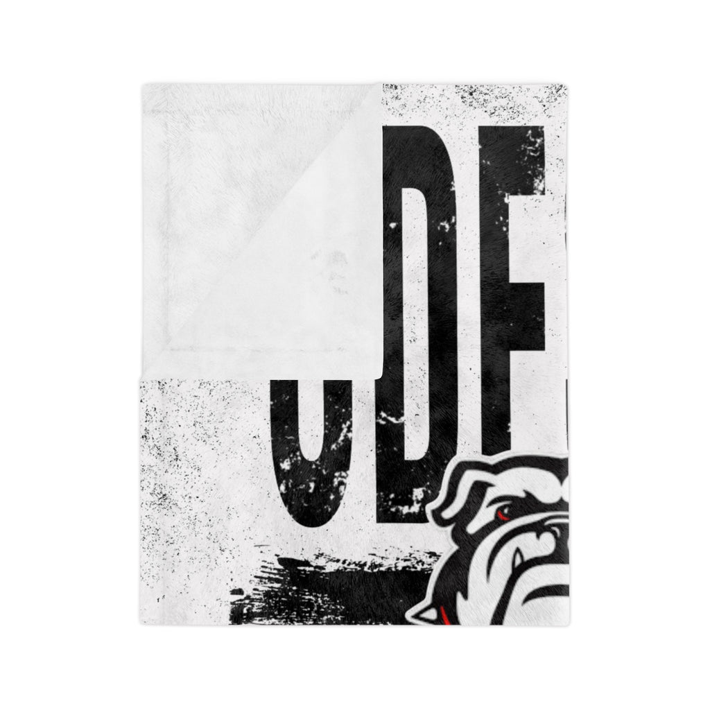 Odessa Bulldogs Bulldog Mascot Blanket | School Spirit Velveteen Microfiber