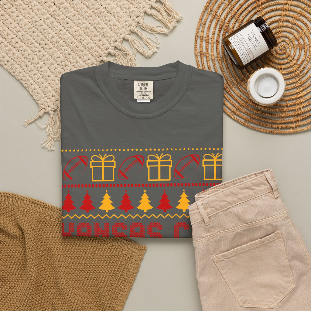 Kansas City Football Christmas Comfort Colors Tee