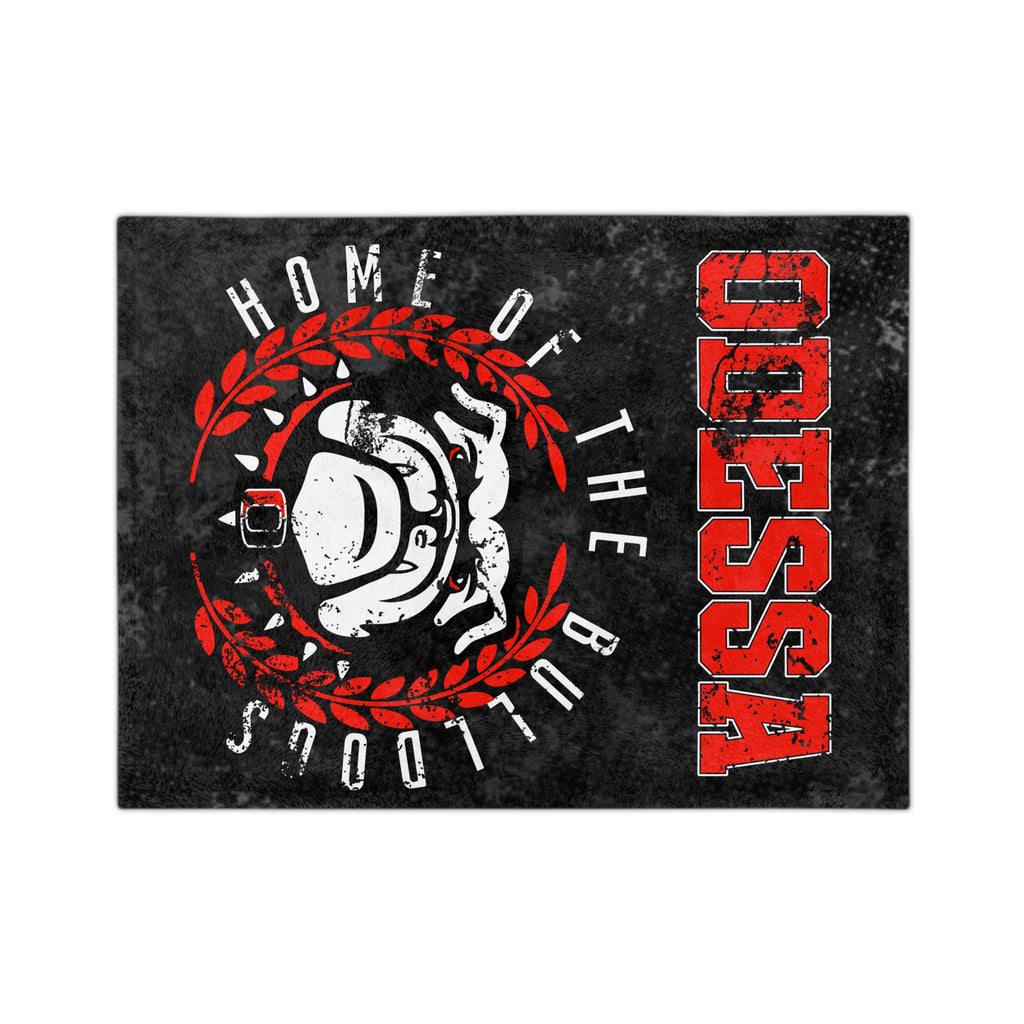 Odessa Bulldogs Velveteen Throw Blanket — "Home of the Bulldogs" Microfiber Cozy Throw