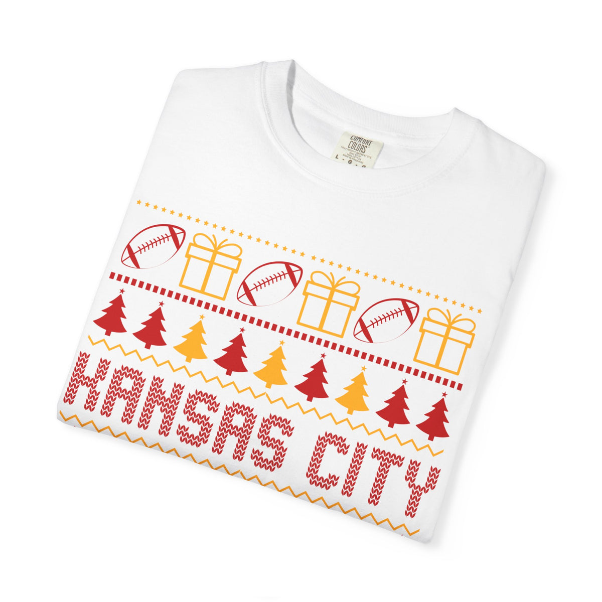 Kansas City Football Christmas Comfort Colors Tee