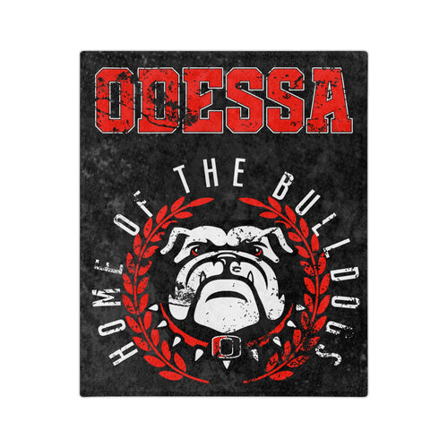 Odessa Bulldogs Velveteen Throw Blanket — "Home of the Bulldogs" Microfiber Cozy Throw