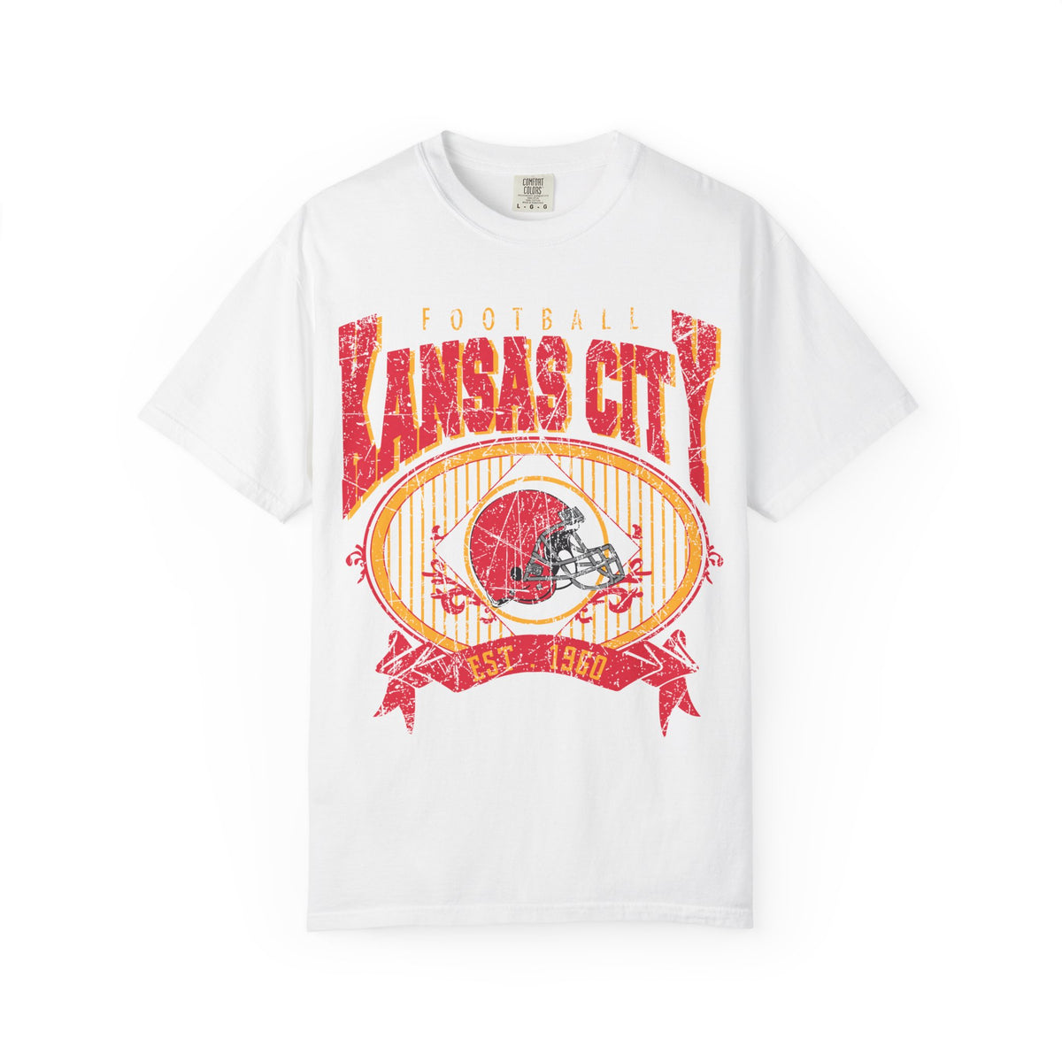 Kansas City Football Helmet T-Shirt | Vintage Team Graphic Tee