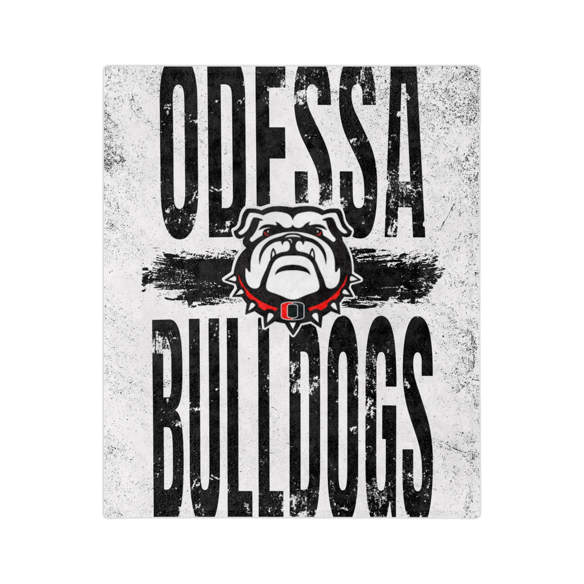 Odessa Bulldogs Bulldog Mascot Blanket | School Spirit Velveteen Microfiber