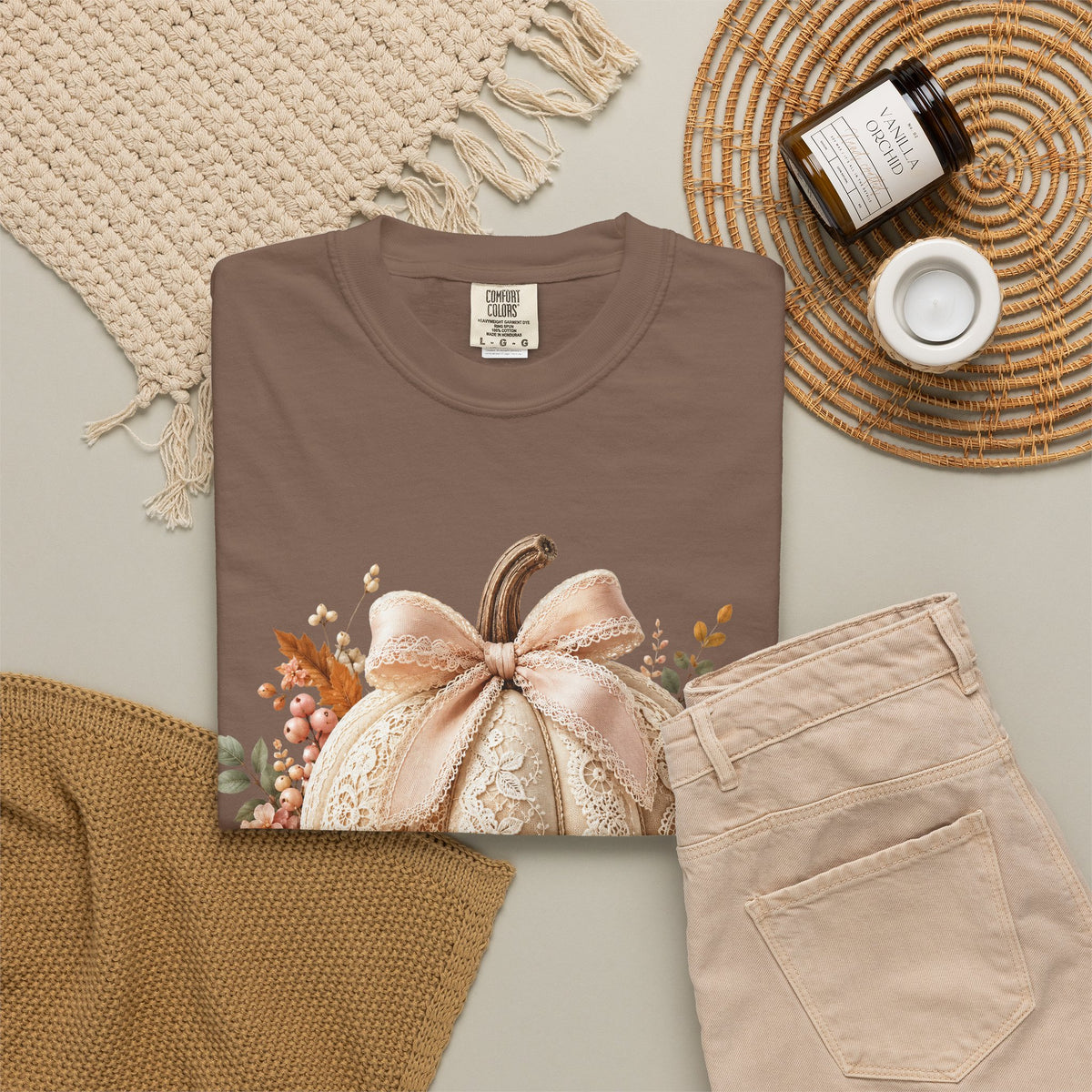 Floral Fall Pumpkin Tee
