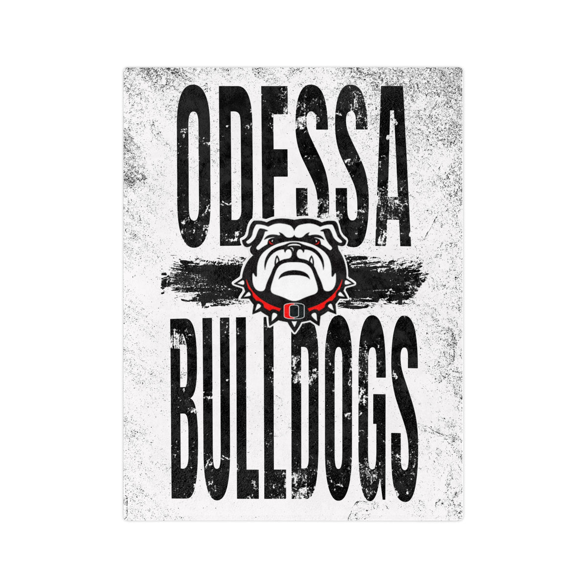 Odessa Bulldogs Bulldog Mascot Blanket | School Spirit Velveteen Microfiber