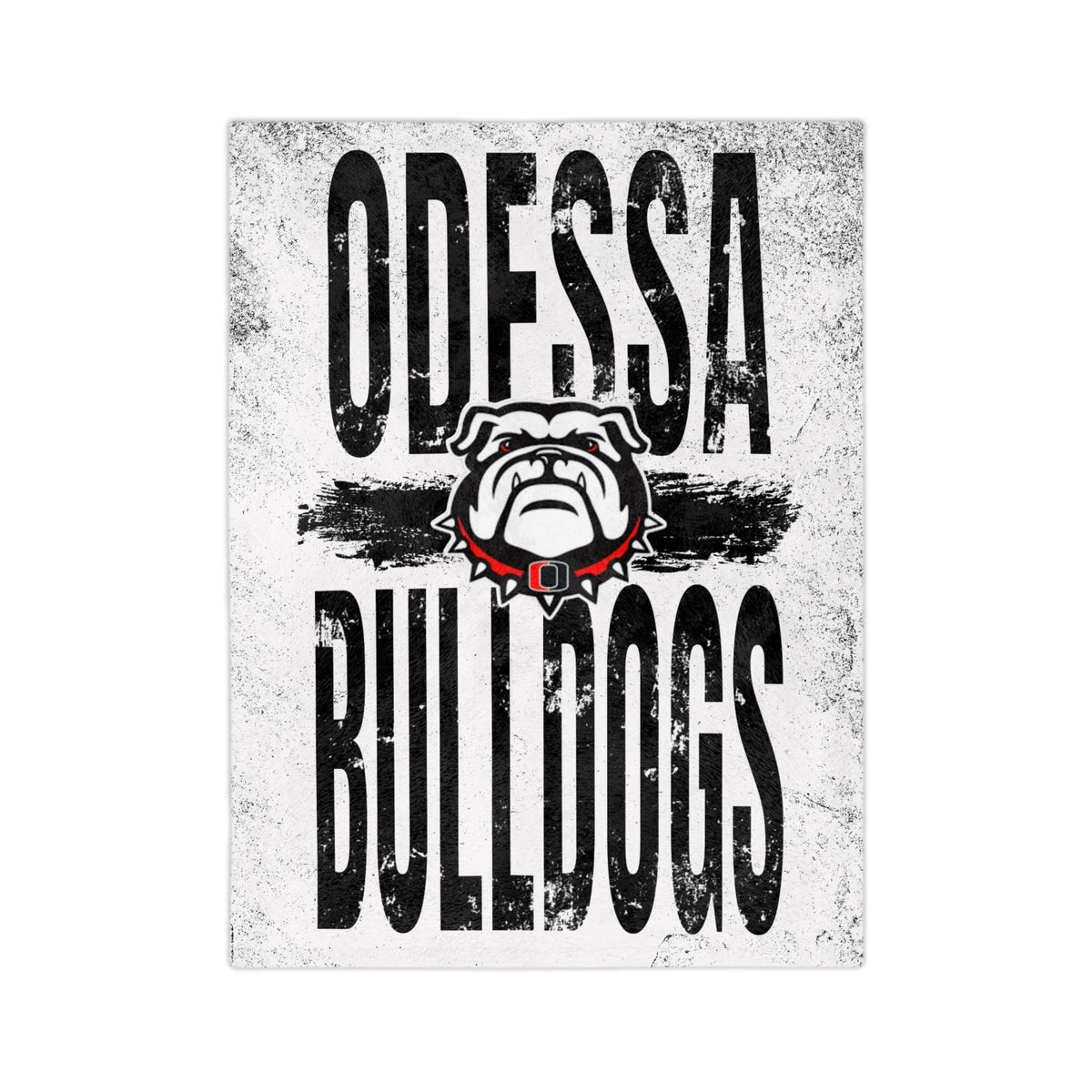 Odessa Bulldogs Bulldog Mascot Blanket | School Spirit Velveteen Microfiber