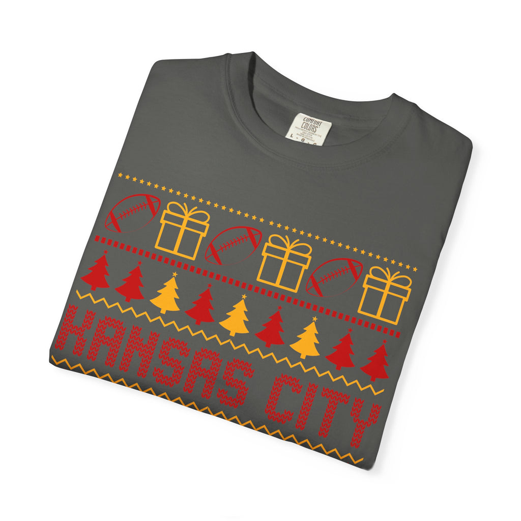 Kansas City Football Christmas Comfort Colors Tee