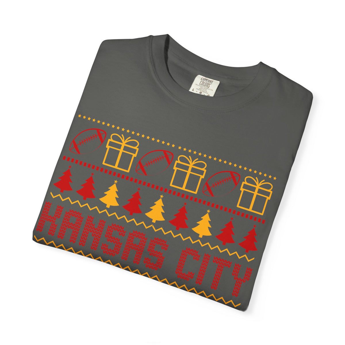 Kansas City Football Christmas Comfort Colors Tee