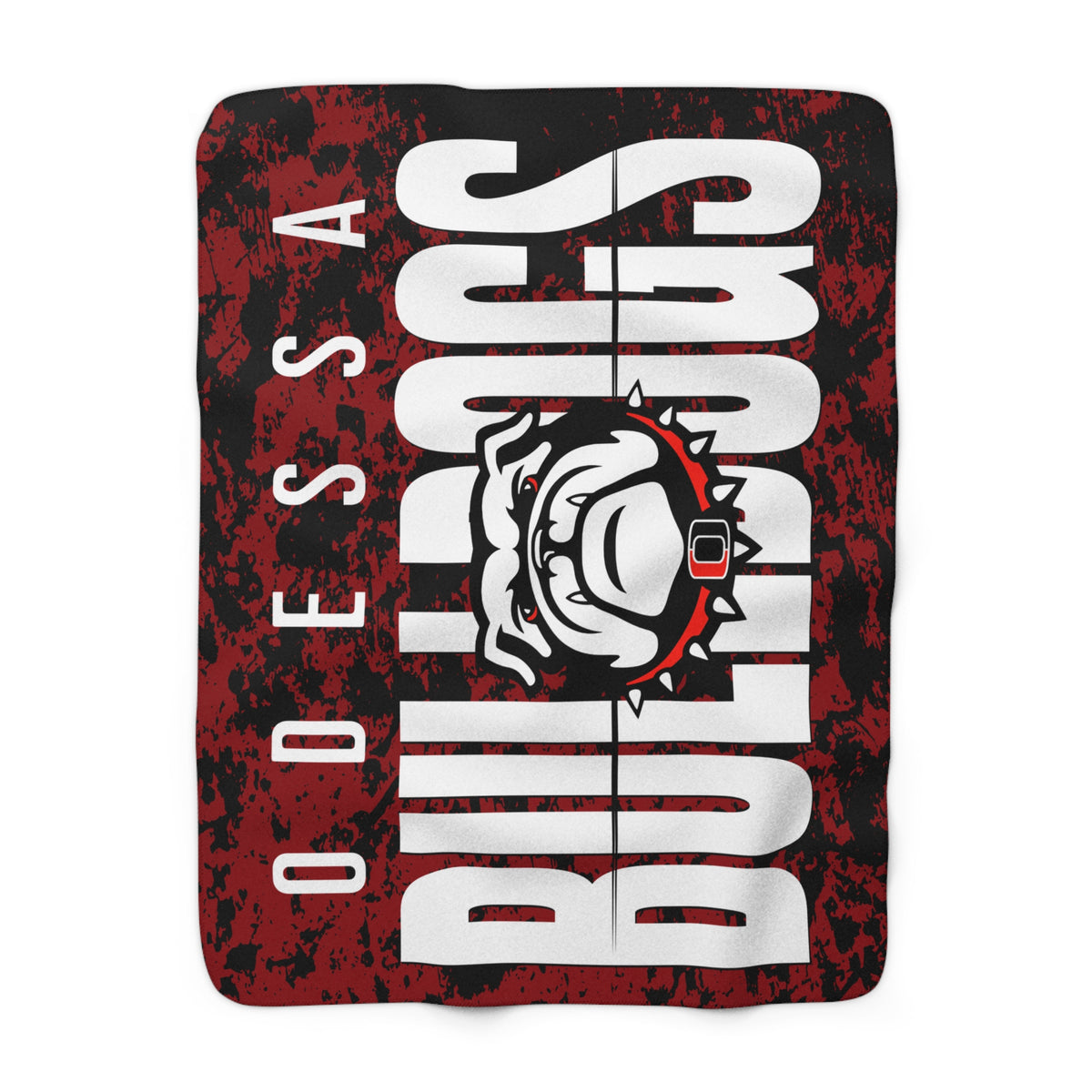 Odessa Bulldogs Sherpa Fleece Blanket | Bulldog Mascot Team Throw