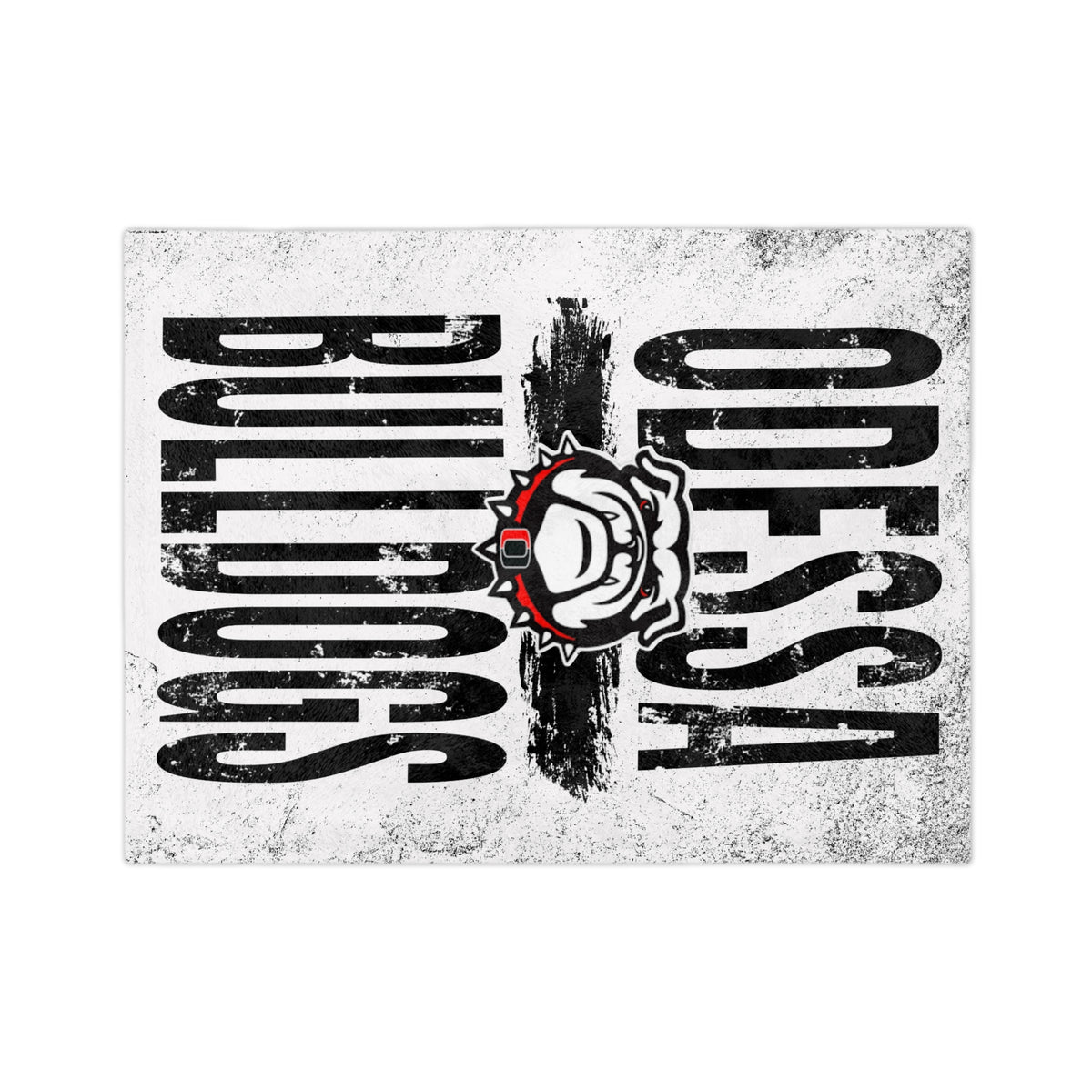 Odessa Bulldogs Bulldog Mascot Blanket | School Spirit Velveteen Microfiber