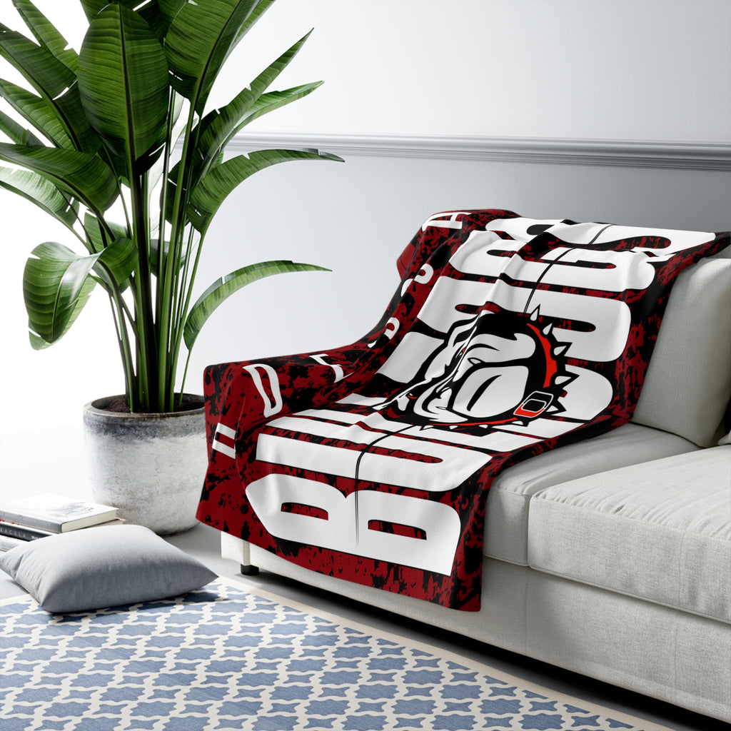 Odessa Bulldogs Sherpa Fleece Blanket | Bulldog Mascot Team Throw