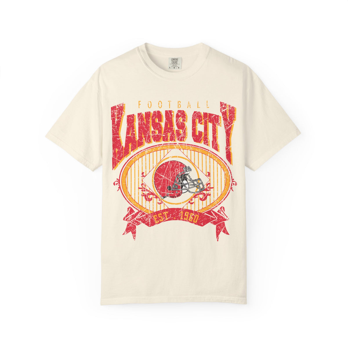 Kansas City Football Helmet T-Shirt | Vintage Team Graphic Tee