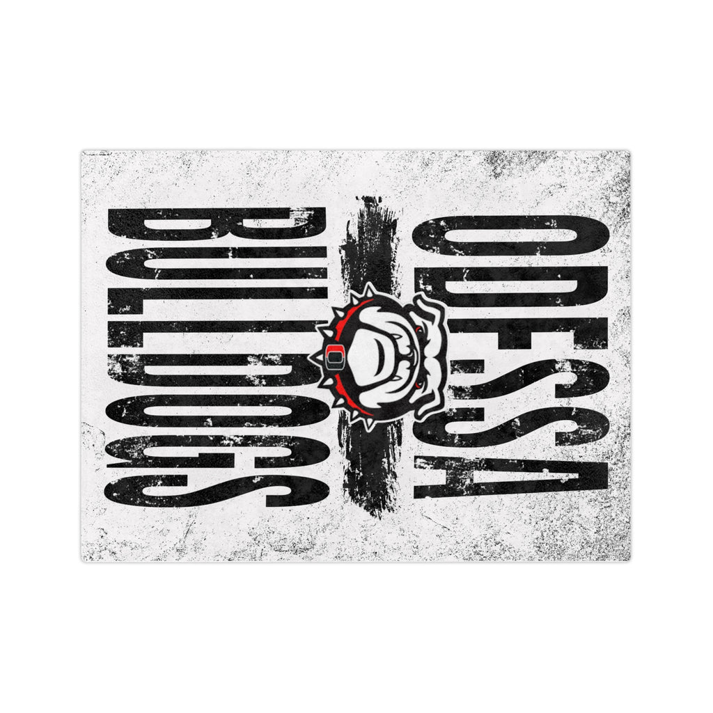 Odessa Bulldogs Bulldog Mascot Blanket | School Spirit Velveteen Microfiber
